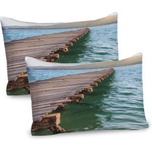 Ambesonne Chocolate Pillow Sham Set of 2, Chocolate Heart on The Wooden Board Background for Valentines Day, Quality Microfiber Bedding Item for All Seasons, 30″ x 20″, Sand Brown Dark Brown(Sea Green Brown)
