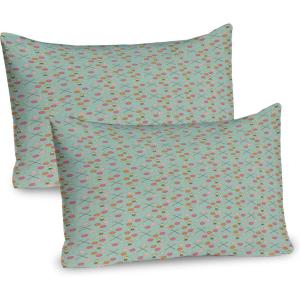 Ambesonne Chocolate Pillow Sham Set of 2, Chocolate Heart on The Wooden Board Background for Valentines Day, Quality Microfiber Bedding Item for All Seasons, 30″ x 20″, Sand Brown Dark Brown(Pale Green Pink)