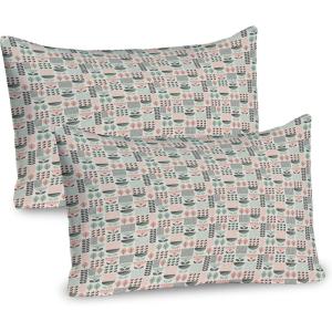 Ambesonne Chocolate Pillow Sham Set of 2, Chocolate Heart on The Wooden Board Background for Valentines Day, Quality Microfiber Bedding Item for All Seasons, 30″ x 20″, Sand Brown Dark Brown(Pale Pink Pale Green)