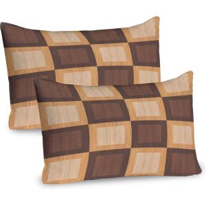 Ambesonne Chocolate Pillow Sham Set of 2, Chocolate Heart on The Wooden Board Background for Valentines Day, Quality Microfiber Bedding Item for All Seasons, 30″ x 20″, Sand Brown Dark Brown(Brown and Pale Brown)
