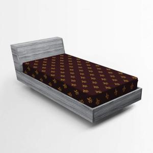 Ambesonne Ethnic Fitted Sheet, Mandala Inspired Art Hand Drawn Paisley Pattern Boho Native, Bed Cover with All-Round Elastic Deep Pocket for Comfort, Full Size, Black and White(Yellow Burgundy)
