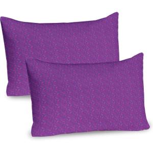 Ambesonne Fence Pillow Sham Set of 2, Cats in Love Watching Full Moon at Night Valentines Romantic Cartoon, Quality Microfiber Bedding Item for All Seasons, 26″ x 20″, Indigo Cobalt Blue White(Violet and Hot Pink)