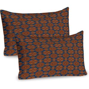 Ambesonne Fence Pillow Sham Set of 2, Cats in Love Watching Full Moon at Night Valentines Romantic Cartoon, Quality Microfiber Bedding Item for All Seasons, 26″ x 20″, Indigo Cobalt Blue White(Night Blue Burgundy)