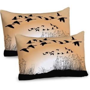 Ambesonne Fence Pillow Sham Set of 2, Cats in Love Watching Full Moon at Night Valentines Romantic Cartoon, Quality Microfiber Bedding Item for All Seasons, 26″ x 20″, Indigo Cobalt Blue White(Pale Orange Charcoal Grey)