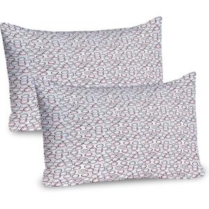 Ambesonne Fence Pillow Sham Set of 2, Cats in Love Watching Full Moon at Night Valentines Romantic Cartoon, Quality Microfiber Bedding Item for All Seasons, 26″ x 20″, Indigo Cobalt Blue White(Chocolate Blue)
