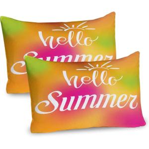 Ambesonne Fence Pillow Sham Set of 2, Cats in Love Watching Full Moon at Night Valentines Romantic Cartoon, Quality Microfiber Bedding Item for All Seasons, 26″ x 20″, Indigo Cobalt Blue White(Hot Pink Marigold)