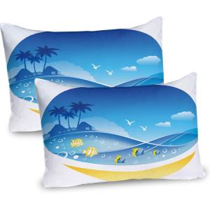 Ambesonne Flower Pillow Sham Set of 2, Dreamy Tree Body View Cloudy Details Love and Affection Valentines Inspired Motif, Quality Microfiber Bedding Item for All Seasons, 30″ x 20″, Purple(Blue Yellow)
