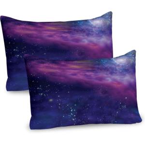 Ambesonne Flower Pillow Sham Set of 2, Dreamy Tree Body View Cloudy Details Love and Affection Valentines Inspired Motif, Quality Microfiber Bedding Item for All Seasons, 30″ x 20″, Purple(Purple Blue)