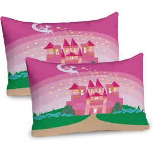 Ambesonne Flower Pillow Sham Set of 2, Dreamy Tree Body View Cloudy Details Love and Affection Valentines Inspired Motif, Quality Microfiber Bedding Item for All Seasons, 30″ x 20″, Purple(Green Pink)