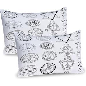 Ambesonne Flower Pillow Sham Set of 2, Dreamy Tree Body View Cloudy Details Love and Affection Valentines Inspired Motif, Quality Microfiber Bedding Item for All Seasons, 30″ x 20″, Purple(White and Black)