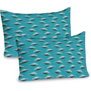 Ambesonne Flower Pillow Sham Set of 2, Dreamy Tree Body View Cloudy Details Love and Affection Valentines Inspired Motif, Quality Microfiber Bedding Item for All Seasons, 30″ x 20″, Purple(Teal)