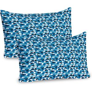 Ambesonne Flower Pillow Sham Set of 2, Floral Pattern Romantic Spring Valentines Day Wedding Anniversary Theme Art, Quality Microfiber Bedding Item for All Seasons, 36″ x 20″, Violet White(Seafoam Blue and White)
