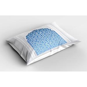 Ambesonne Flower Pillow Sham Set of 2, Floral Pattern Romantic Spring Valentines Day Wedding Anniversary Theme Art, Quality Microfiber Bedding Item for All Seasons, 36″ x 20″, Violet White(Grey and Azure Blue)