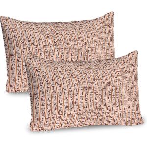 Ambesonne Flower Pillow Sham Set of 2, Floral Pattern Romantic Spring Valentines Day Wedding Anniversary Theme Art, Quality Microfiber Bedding Item for All Seasons, 36″ x 20″, Violet White(Dark Orange Pale Redwood)