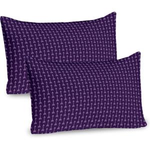 Ambesonne Flower Pillow Sham Set of 2, Floral Pattern Romantic Spring Valentines Day Wedding Anniversary Theme Art, Quality Microfiber Bedding Item for All Seasons, 36″ x 20″, Violet White(Dark Purple Pale Lilac)