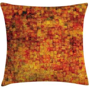 Ambesonne Flower Throw Pillow Cushion Cover, Retro Romantic Rose Petal with Rain Water Drops Valentines Love Picture, Decorative Square Accent Pillow Case, 18″ X 18″, White and Black(Orange Mustard)