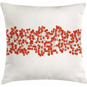 Ambesonne Flower Throw Pillow Cushion Cover, Retro Romantic Rose Petal with Rain Water Drops Valentines Love Picture, Decorative Square Accent Pillow Case, 18″ X 18″, White and Black(Orange and Pearl)