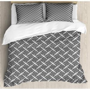 Ambesonne Heart Duvet Cover Sets, Rainbow Colors Watercolor Style Inspired Hearts Valentines Day Love Romantic Couples, Bedding Set with 2 Duvet Covers & 4 Pillowcases, 2 Pack Queen Size, Multicolor(White Grey)