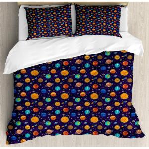Ambesonne Heart Duvet Cover Sets, Rainbow Colors Watercolor Style Inspired Hearts Valentines Day Love Romantic Couples, Bedding Set with 2 Duvet Covers & 4 Pillowcases, 2 Pack Queen Size, Multicolor(Dark Purple Multicolor)