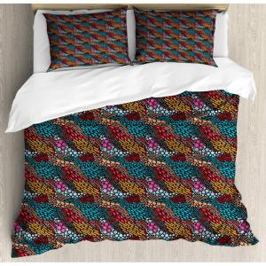 Ambesonne Heart Duvet Cover Sets, Rainbow Colors Watercolor Style Inspired Hearts Valentines Day Love Romantic Couples, Bedding Set with 2 Duvet Covers & 4 Pillowcases, 2 Pack Queen Size, Multicolor(Charcoal Grey Multicolor)