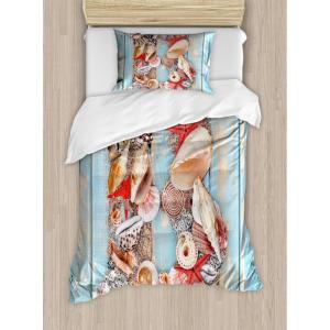 Ambesonne Love Duvet Cover Sets, Hand Written I Love You Phrases Heart Valentines Day Inspiration, Bedding Set with 2 Duvet Covers & 4 Pillowcases, 2 Pack Queen Size, Vermilion Black White(Dark Coral Pale Blue)