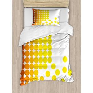 Ambesonne Love Duvet Cover Sets, Hand Written I Love You Phrases Heart Valentines Day Inspiration, Bedding Set with 2 Duvet Covers & 4 Pillowcases, 2 Pack Queen Size, Vermilion Black White(Orange Yellow White)