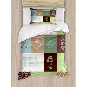 Ambesonne Love Duvet Cover Sets, Hand Written I Love You Phrases Heart Valentines Day Inspiration, Bedding Set with 2 Duvet Covers & 4 Pillowcases, 2 Pack Queen Size, Vermilion Black White(Green Brown Blue)