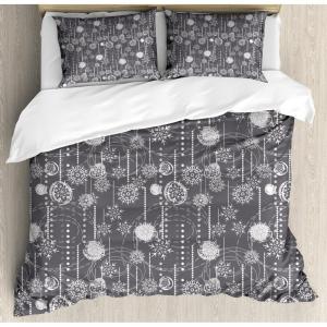 Ambesonne Love Duvet Cover Sets, Valentines Day Design Romance Themed Vintage Wedding Inspirations Typographic Retro, Bedding Set with 2 Duvet Covers & 4 Pillowcases, 2 Pack Queen Size, Red White(Dimgray)
