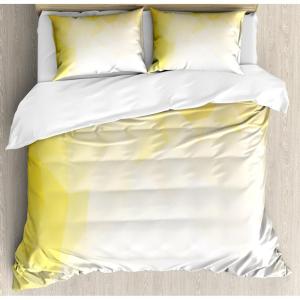 Ambesonne Love Duvet Cover Sets, Valentines Day Design Romance Themed Vintage Wedding Inspirations Typographic Retro, Bedding Set with 2 Duvet Covers & 4 Pillowcases, 2 Pack Queen Size, Red White(Yellow White)