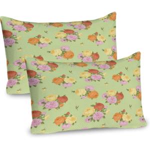 Ambesonne Modern Pillow Sham Set of 2, Husky Dog Faced Man at Valentines with Hearts Romantic Love Display, Quality Microfiber Bedding Item for All Seasons, 26″ x 20″, Sand Brown Slate Blue(Pale Green Pale Pink)
