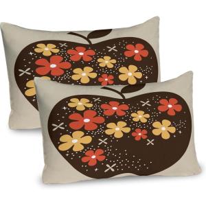 Ambesonne Modern Pillow Sham Set of 2, Husky Dog Faced Man at Valentines with Hearts Romantic Love Display, Quality Microfiber Bedding Item for All Seasons, 26″ x 20″, Sand Brown Slate Blue(Dark Brown Marigold)