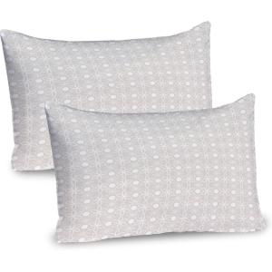 Ambesonne Modern Pillow Sham Set of 2, Husky Dog Faced Man at Valentines with Hearts Romantic Love Display, Quality Microfiber Bedding Item for All Seasons, 26″ x 20″, Sand Brown Slate Blue(Pale Mauve and White)