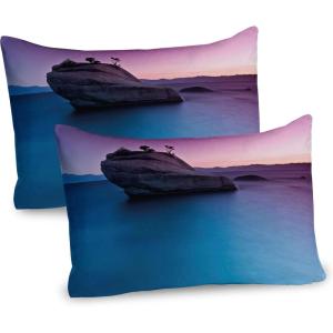 Ambesonne Modern Pillow Sham Set of 2, Husky Dog Faced Man at Valentines with Hearts Romantic Love Display, Quality Microfiber Bedding Item for All Seasons, 26″ x 20″, Sand Brown Slate Blue(Purple Grey Blue)