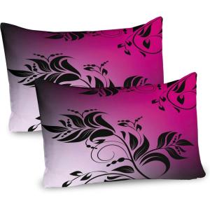 Ambesonne Modern Pillow Sham Set of 2, Husky Dog Faced Man at Valentines with Hearts Romantic Love Display, Quality Microfiber Bedding Item for All Seasons, 26″ x 20″, Sand Brown Slate Blue(Magenta Black)