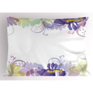 Ambesonne Purple Pillow Sham Set of 2, Valentine’s Day Couple Wedding Bride Heart Design Image, Quality Microfiber Bedding Item for All Seasons, 36″ x 20″, Lavender and Purple(Purple Pale Green)