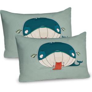 Ambesonne Purple Pillow Sham Set of 2, Valentine’s Day Couple Wedding Bride Heart Design Image, Quality Microfiber Bedding Item for All Seasons, 36″ x 20″, Lavender and Purple(Almond Green Teal)