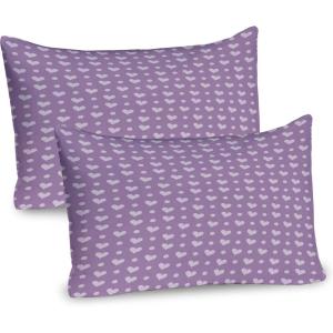 Ambesonne Purple Pillow Sham Set of 2, Valentine’s Day Couple Wedding Bride Heart Design Image, Quality Microfiber Bedding Item for All Seasons, 36″ x 20″, Lavender and Purple(Lavender and Purple)