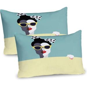 Ambesonne Rain Pillow Sham Set of 2, Valentines Day Theme Cloud and Sun Pattern with Heart Shaped Rays, Quality Microfiber Bedding Item for All Seasons, 26″ x 20″, Dark Coral Mustard(Pale Yellow Seafoam)