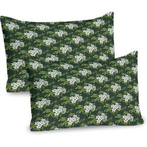 Ambesonne Rain Pillow Sham Set of 2, Valentines Day Theme Cloud and Sun Pattern with Heart Shaped Rays, Quality Microfiber Bedding Item for All Seasons, 26″ x 20″, Dark Coral Mustard(Apple Green Off White)