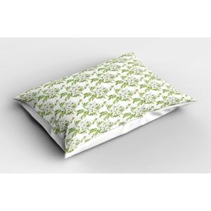 Ambesonne Rain Pillow Sham Set of 2, Valentines Day Theme Cloud and Sun Pattern with Heart Shaped Rays, Quality Microfiber Bedding Item for All Seasons, 26″ x 20″, Dark Coral Mustard(Lime Green Off White)