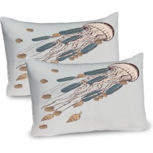 Ambesonne Valentines Day Pillow Sham Set of 2, Owls in Love Print Partners Couples Boho Style Hearts Flowers Dots, Quality Microfiber Bedding Item for All Seasons, 26″ x 20″, Pink Red Yellow(Grey Beige Brown)
