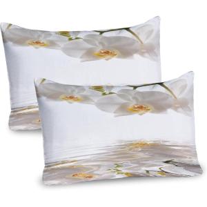 Ambesonne Valentines Day Pillow Sham Set of 2, Owls in Love Print Partners Couples Boho Style Hearts Flowers Dots, Quality Microfiber Bedding Item for All Seasons, 26″ x 20″, Pink Red Yellow(Off White Orange)