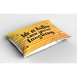 Ambesonne Valentines Day Pillow Sham Set of 2, Pop Culture Keep Calm Words with Heart Shaped Eye Love Theme, Quality Microfiber Bedding Item for All Seasons, 36″ x 20″, Charcoal Grey Pale Pink(Orange Yellow and Black)