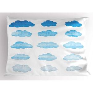 Ambesonne Valentines Day Pillow Sham Set of 2, Pop Culture Keep Calm Words with Heart Shaped Eye Love Theme, Quality Microfiber Bedding Item for All Seasons, 36″ x 20″, Charcoal Grey Pale Pink(Azure Blue Pale Blue)