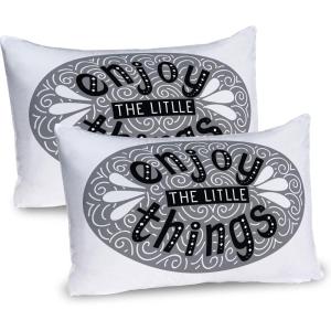 Ambesonne Valentines Day Pillow Sham Set of 2, Pop Culture Keep Calm Words with Heart Shaped Eye Love Theme, Quality Microfiber Bedding Item for All Seasons, 36″ x 20″, Charcoal Grey Pale Pink(Grey Black and White)