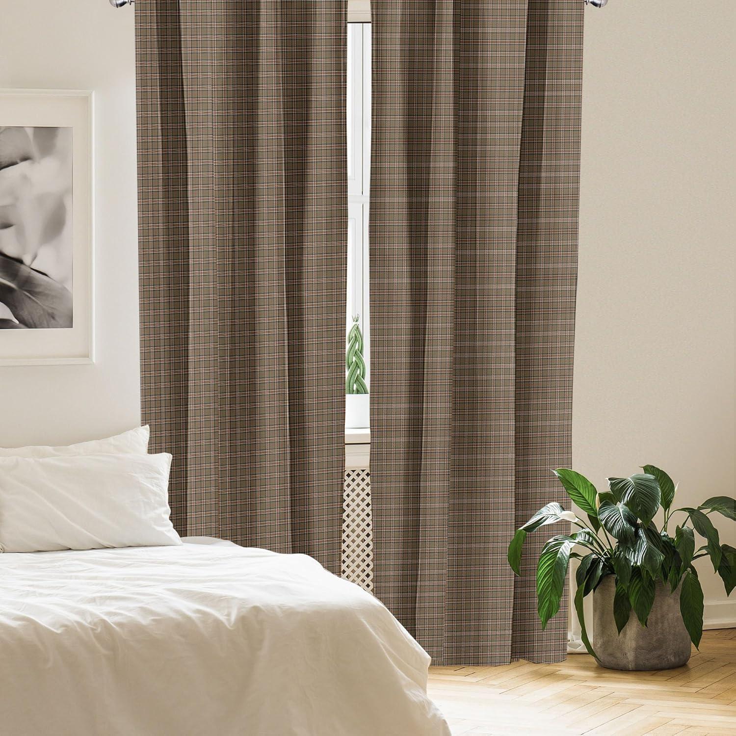 imageAmbesonne Checkered Window Curtains Scottish Tartan Geometrical Pattern Culture Folk Elements Lightweight Decorative Panels Set of 2 with Rod Pocket Pair of 28 x 63 Charcoal and Grey