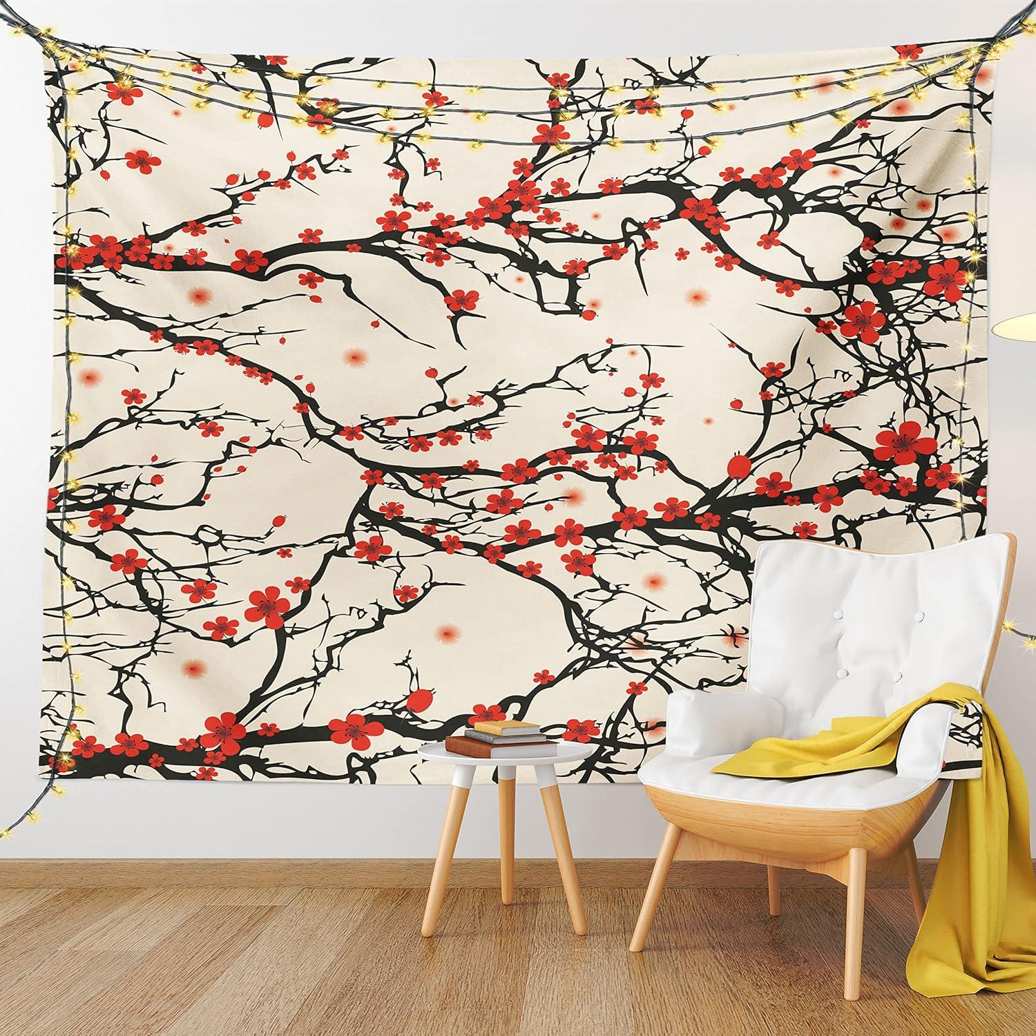 imageAmbesonne Geometric Tapestry Diamond and Triangle Diagonal Shaped Symmetric Folk Pattern Wall Hanging for Bedroom Living Room Dorm Decor 60 X 80 Black WhiteDark Brown and Orange