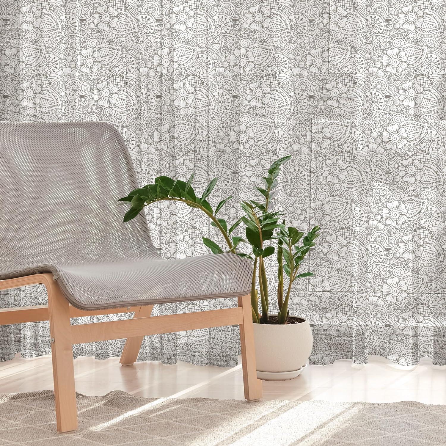 imageAmbesonne Leopard Print Tulle Curtains with Rod Pocket Spotty Jungle Savannah Feline Print Wild Africa Inspiration Tile Pattern Sheer Drape for Wedding Party 2 Panels 108 x 84 Orange BlackWhite and Black