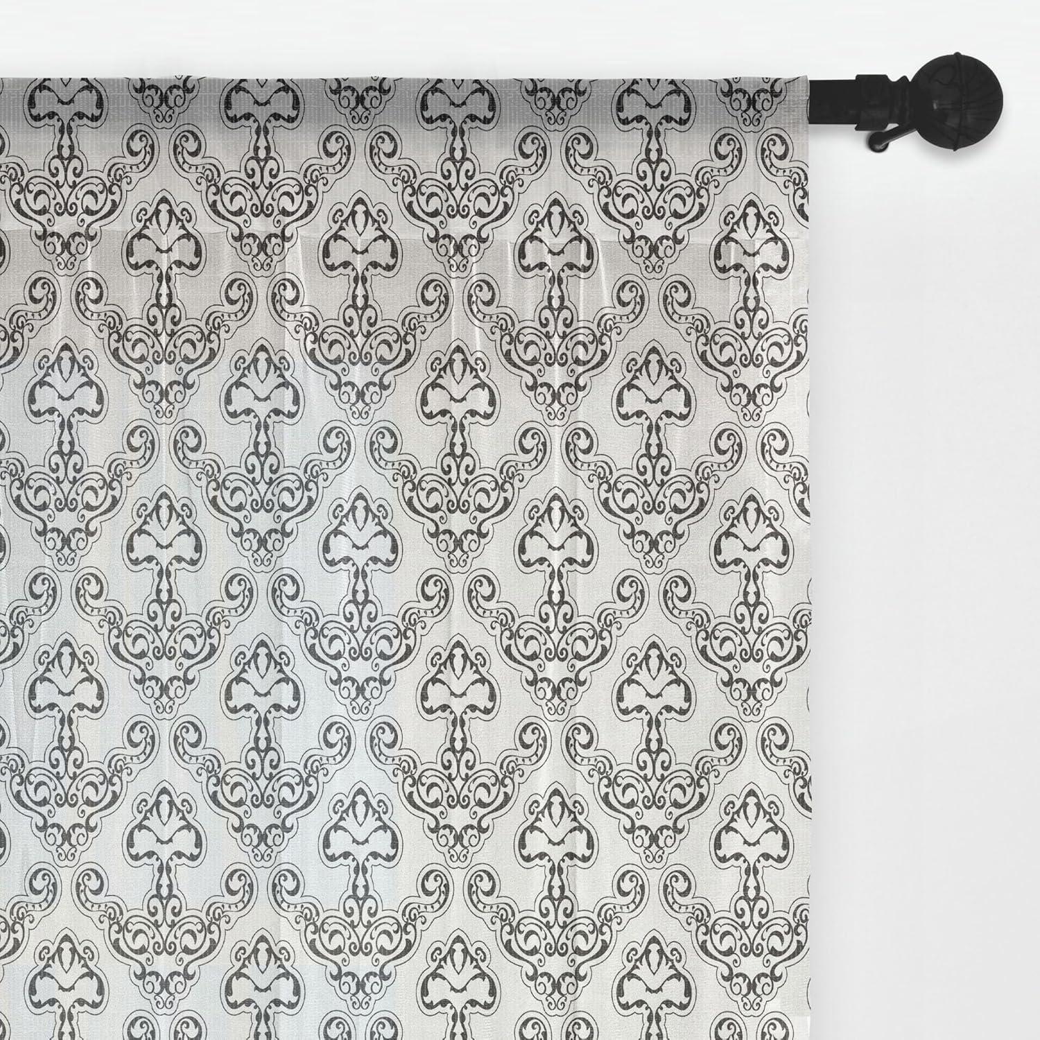 imageAmbesonne Leopard Print Tulle Curtains with Rod Pocket Spotty Jungle Savannah Feline Print Wild Africa Inspiration Tile Pattern Sheer Drape for Wedding Party 2 Panels 108 x 84 Orange BlackCharcoal Grey and White