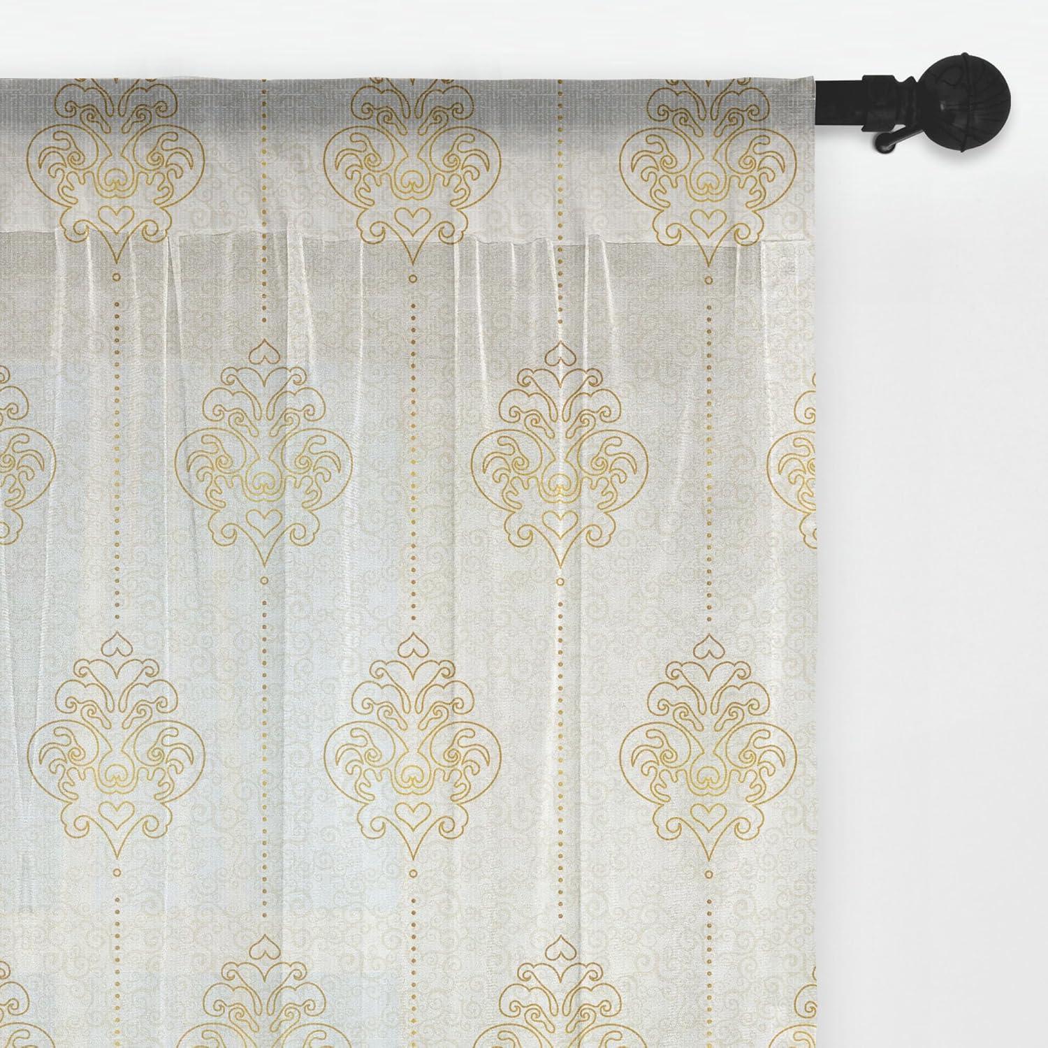imageAmbesonne Leopard Print Tulle Curtains with Rod Pocket Spotty Jungle Savannah Feline Print Wild Africa Inspiration Tile Pattern Sheer Drape for Wedding Party 2 Panels 108 x 84 Orange BlackEarth Yellow White